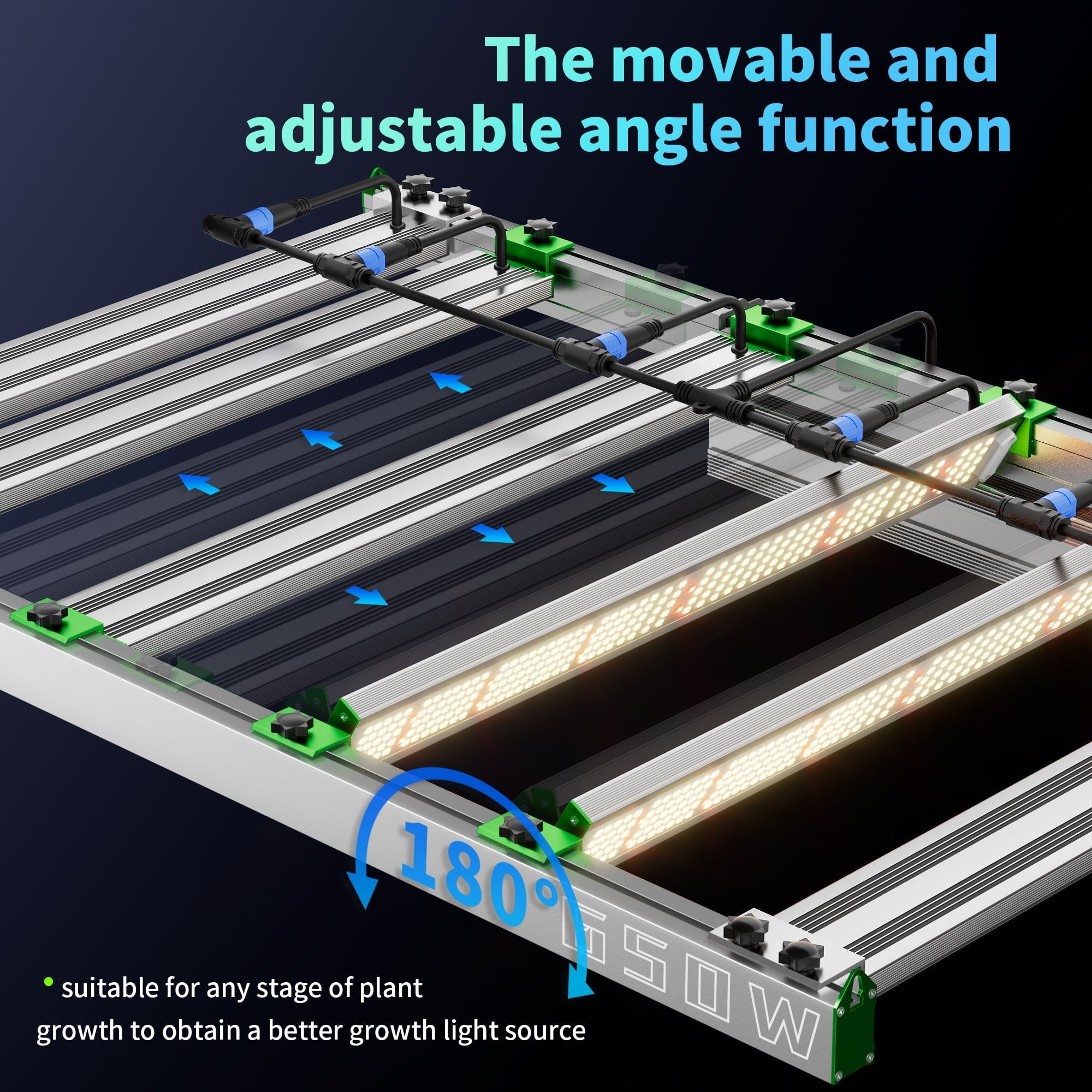 BESTVA Bars LED Grow Lights TF Series for Indoor Plants Samsung LM301B Diodes Full Spectrum Daisy Chain Grow Light Achieve 2.9umol/J